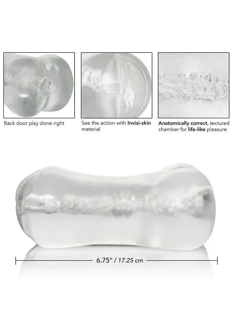 Zilverkleurige masturbator met cilindrische vorm, geribbelde textuur en afmeting 6,75