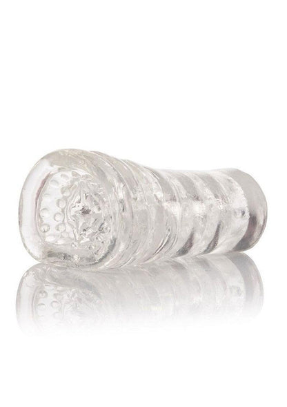 Transparante stroker met ribbelstructuur en ronde zuigkop