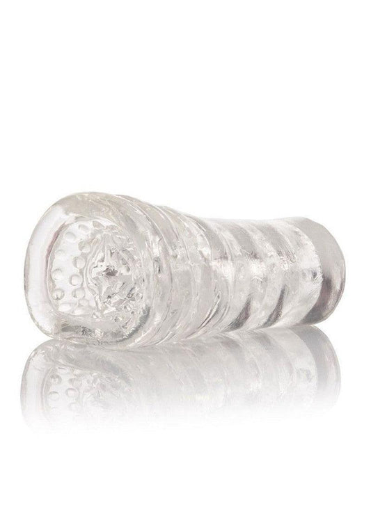 Transparante stroker met ribbelstructuur en ronde zuigkop