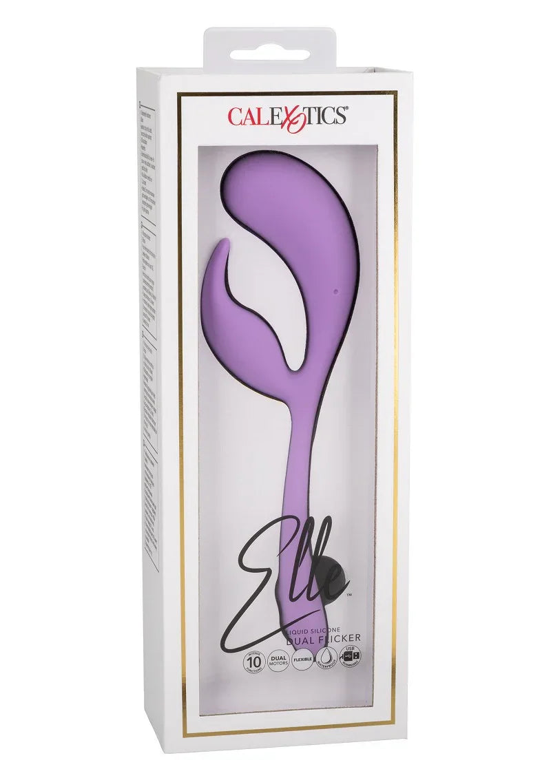 Elle Liquid Silicone Dual Flicker Vibrator by CalExotics - Happytoys Sexshop: online sex shop for Feeling Happy & Easy 😊 - Discreet geleverd
