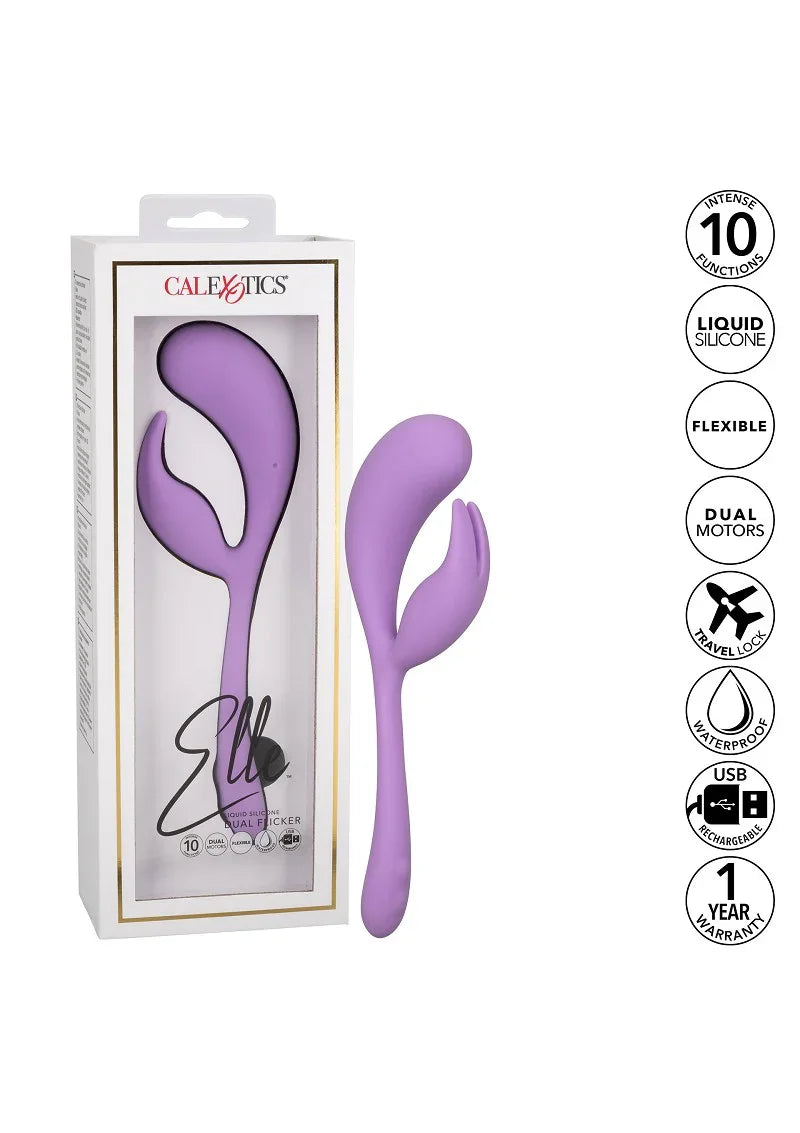 Elle Liquid Silicone Dual Flicker Vibrator by CalExotics - Happytoys Sexshop: online sex shop for Feeling Happy & Easy 😊 - Discreet geleverd