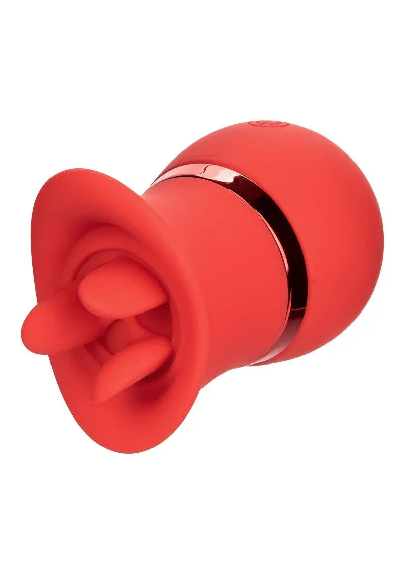 Rode siliconen zuigmond met ronde openingsrand en zachte flenzen
