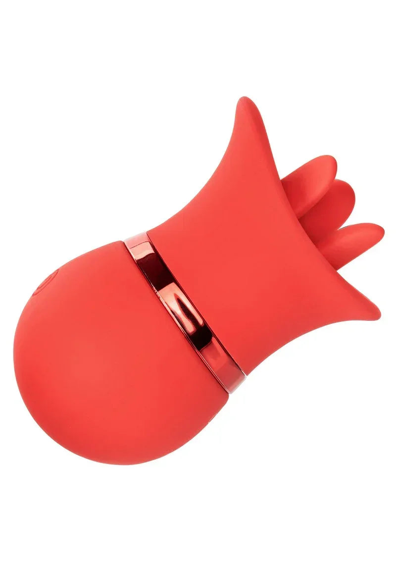 Rood siliconen opzetstuk met brede rand, zwarte metalen ring