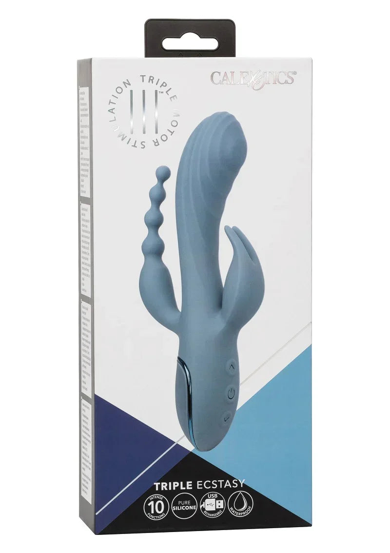 ♀ CalExotics III Triple Ecstasy triple vibrator - Happytoys Sexshop: online sex shop for Feeling Happy & Easy 😊 - Discreet geleverd