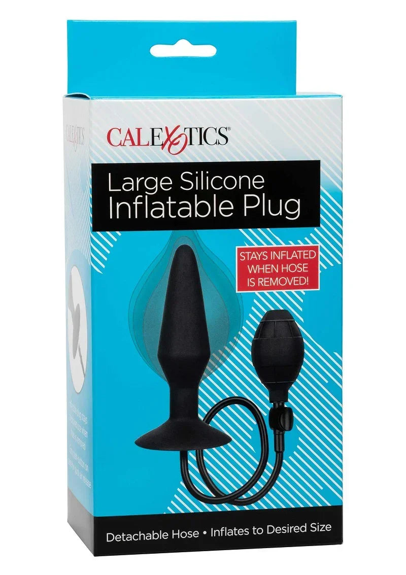 Verpakking van CalExotics grote siliconen opblaasbare butplug met slang
