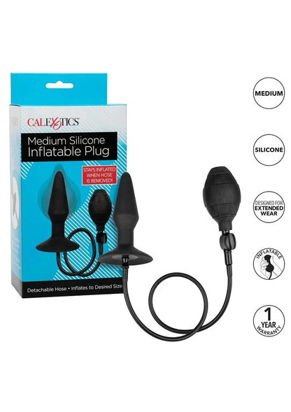 Verpakking en productillustratie van medium siliconen opblaasplug