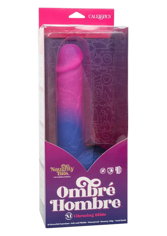 Naughty Bits Ombré Hombre XL Vibrating Dildo by CalExotics - Happytoys Sexshop: online sex shop for Feeling Happy & Easy 😊 - Discreet geleverd