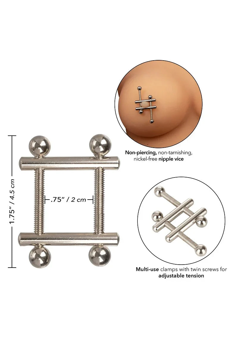 Crossbar Nipple Vices by CalExotics - Happytoys Sexshop: online sex shop for Feeling Happy & Easy 😊 - Discreet geleverd