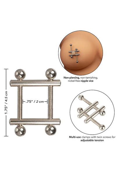 Crossbar Nipple Vices by CalExotics - Happytoys Sexshop: online sex shop for Feeling Happy & Easy 😊 - Discreet geleverd