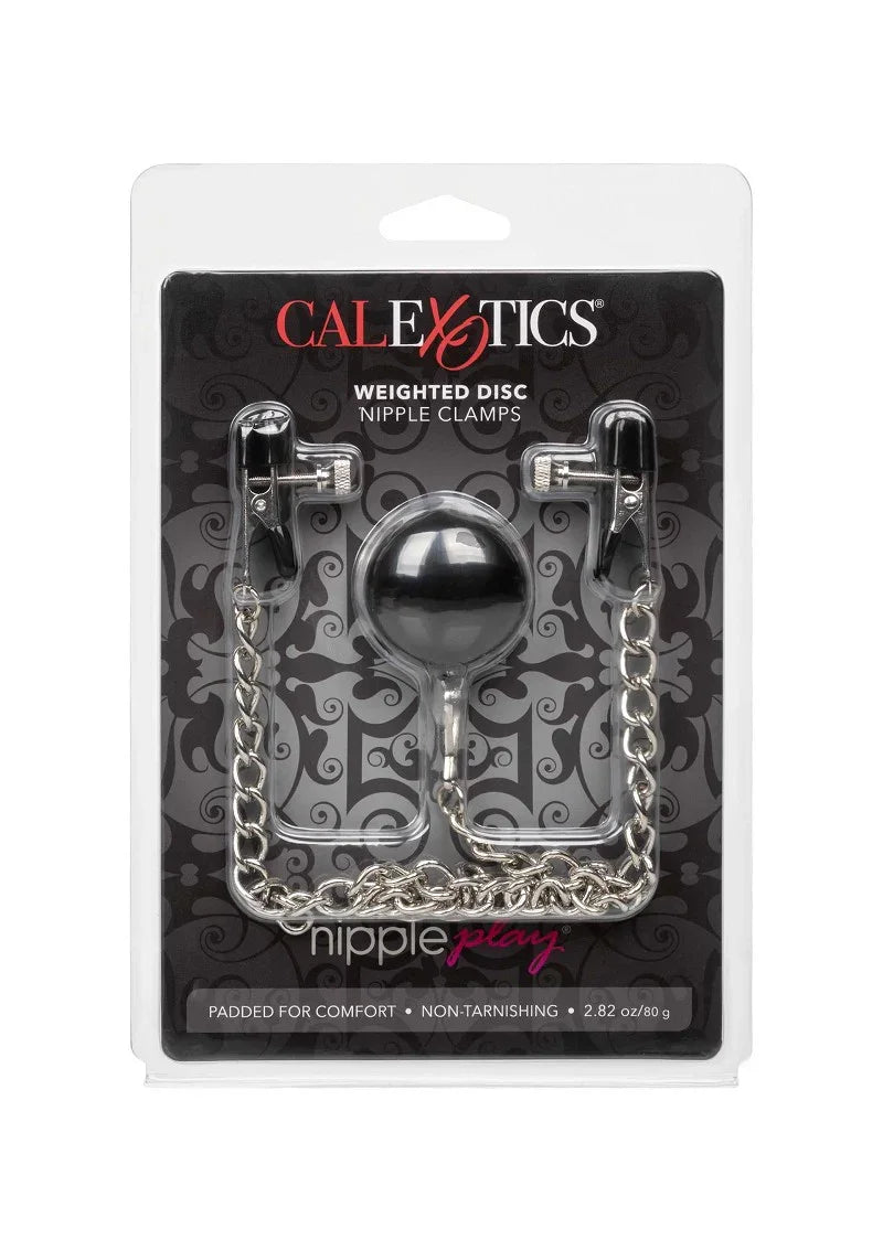Nipple Play Weighted Disc Nipple Clamps by CalExotics - Happytoys Sexshop: online sex shop for Feeling Happy & Easy 😊 - Discreet geleverd