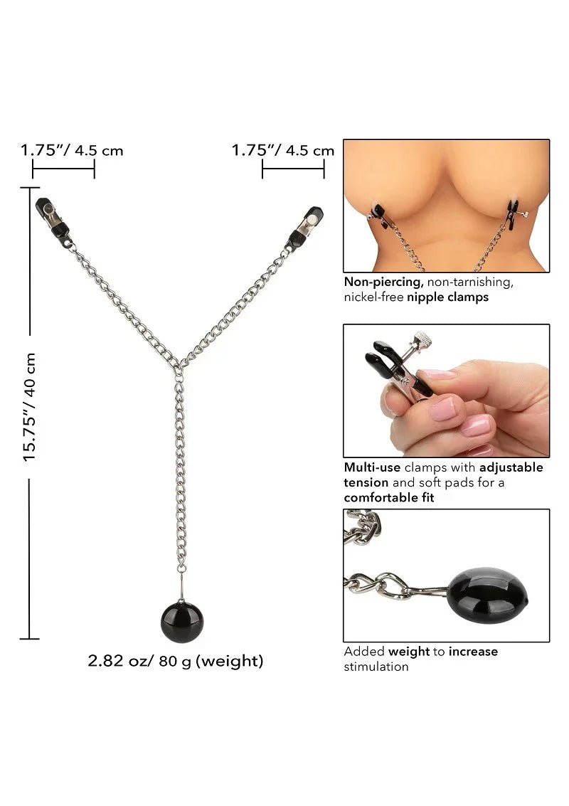 Nipple Play Weighted Disc Nipple Clamps by CalExotics - Happytoys Sexshop: online sex shop for Feeling Happy & Easy 😊 - Discreet geleverd