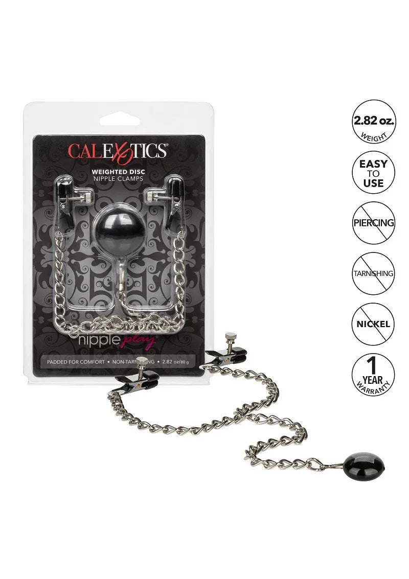 Nipple Play Weighted Disc Nipple Clamps by CalExotics - Happytoys Sexshop: online sex shop for Feeling Happy & Easy 😊 - Discreet geleverd