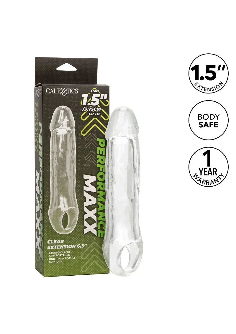 CalExotics Clear extension met verpakking en transparante extender
