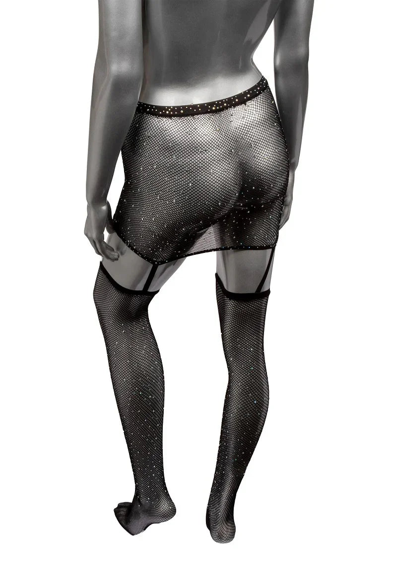 Radiance Plus Size One Piece Kousenbandrok met dijhoge kousen by CalExotics - Happytoys Sexshop: online sex shop for Feeling Happy & Easy 😊 - Discreet geleverd