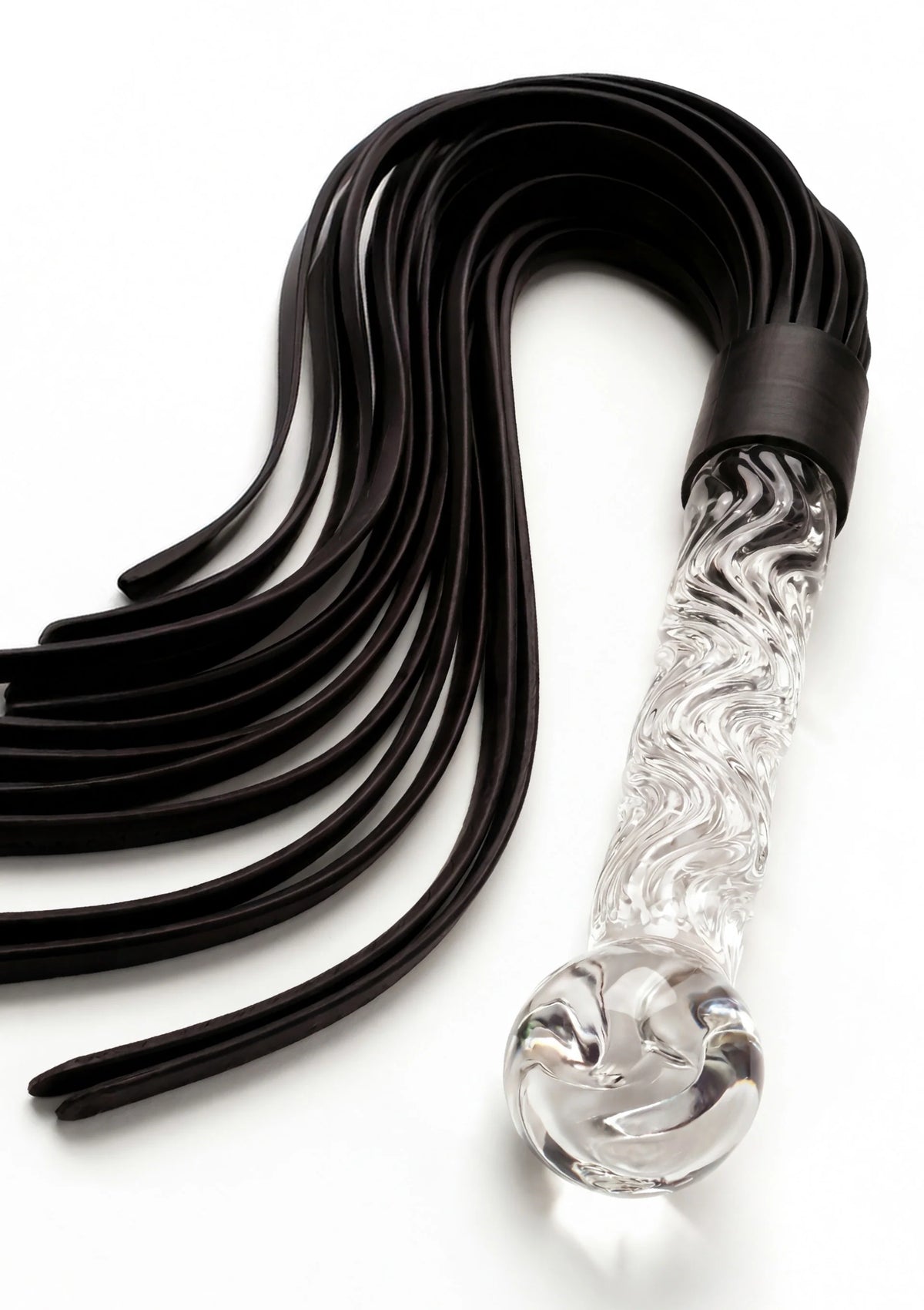 Beste vandaag nog: Crystal Leather Whip - bij Happytoys Sexshop: online sex shop for Feeling Happy & Easy 😊 - Default Title - 10624 - CLEAR