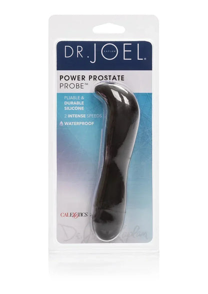 Blisterverpakking van DR.JOEL Power Prostate Probe met zwarte siliconen.