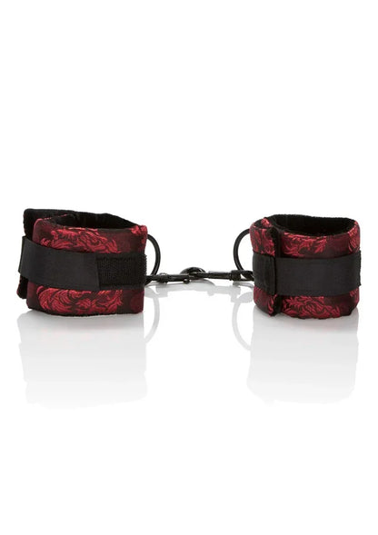 Universele boeien-set: zwarte band met rode print en metalen ketting, paar