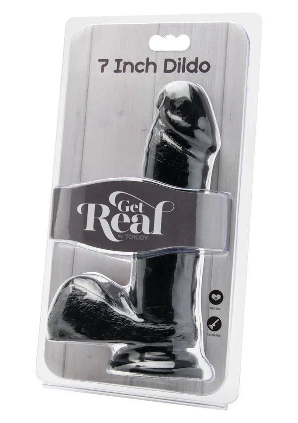 Dildo PVC 18 cm Black by ToyJoy - Happytoys Sexshop: online sex shop for Feeling Happy & Easy 😊 - Discreet geleverd