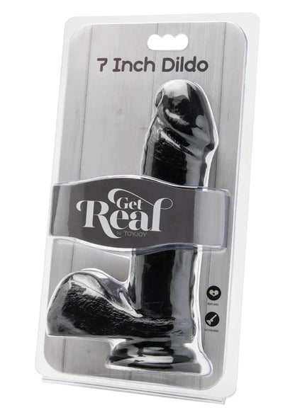 Dildo PVC 18 cm Black by ToyJoy - Happytoys Sexshop: online sex shop for Feeling Happy & Easy 😊 - Discreet geleverd