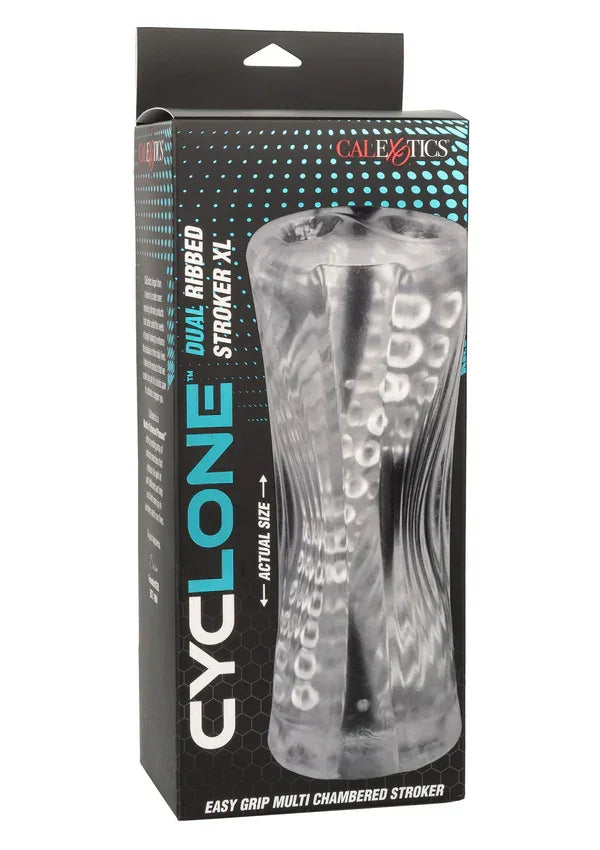 Dual Ribbed Stroker XL by CalExotics - Happytoys Sexshop: online sex shop for Feeling Happy & Easy 😊 - Discreet geleverd