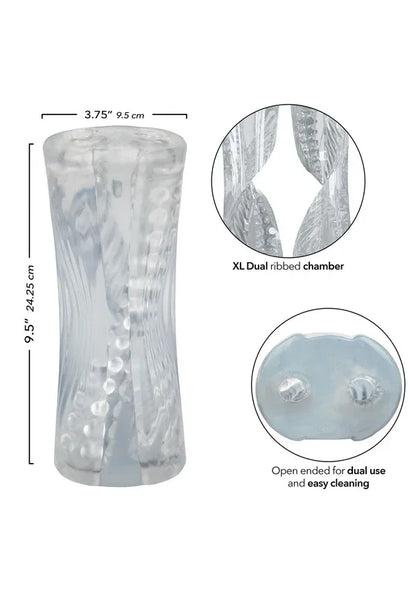 Dual Ribbed Stroker XL by CalExotics - Happytoys Sexshop: online sex shop for Feeling Happy & Easy 😊 - Discreet geleverd