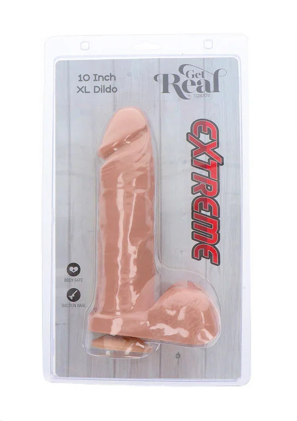 Get Real Extreme XL Dildo 10' by ToyJoy - Happytoys Sexshop: online sex shop for Feeling Happy & Easy 😊 - Discreet geleverd