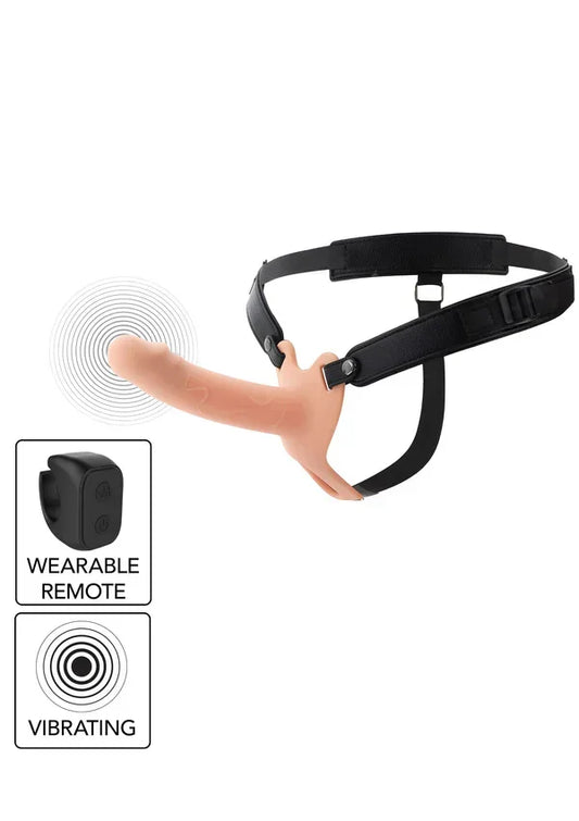 Hollow Penis Strapon Vibrating 16cm Black by Hidden Desire - Happytoys Sexshop: online sex shop for Feeling Happy & Easy 😊 - Discreet geleverd