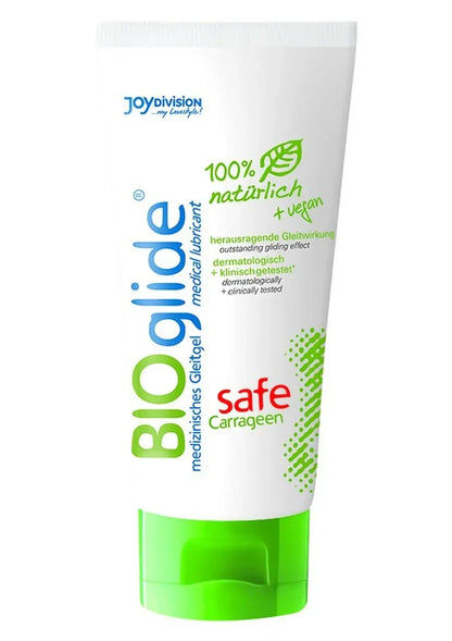Bioglide Safe glijmiddel in witte knijptube met groene dop en groene tekst
