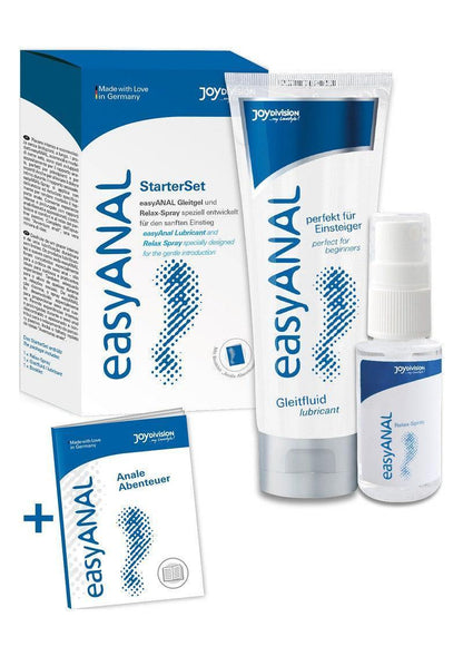 Easy Anal starterset: glijmiddel in tube en sprayflacon, verpakte kit