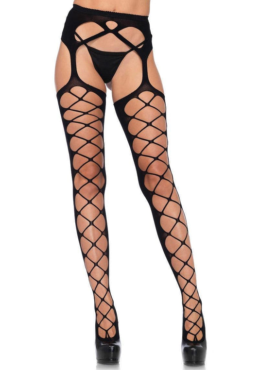 Leg Avenue Diamond net opaque stockings - Happytoys Sexshop: online sex shop for Feeling Happy & Easy 😊 - Discreet geleverd