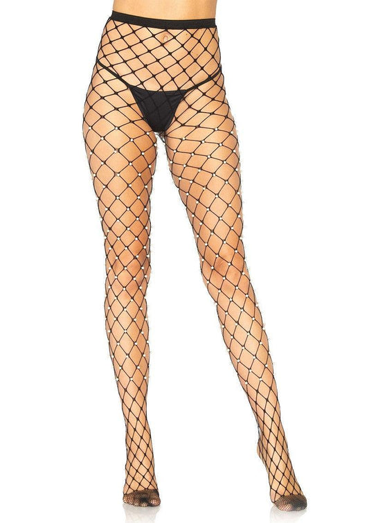 Leg Avenue Faux pearl fence net tights pantys met pareltjes - Happytoys Sexshop: online sex shop for Feeling Happy & Easy 😊 - Discreet geleverd