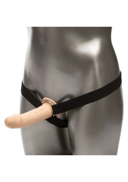 Life-Like Extension W Harness brown by CalExotics - Happytoys Sexshop: online sex shop for Feeling Happy & Easy 😊 - Discreet geleverd