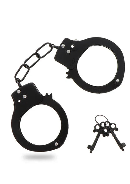Metal Handcuffs Black by ToyJoy - Happytoys Sexshop: online sex shop for Feeling Happy & Easy 😊 - Discreet geleverd