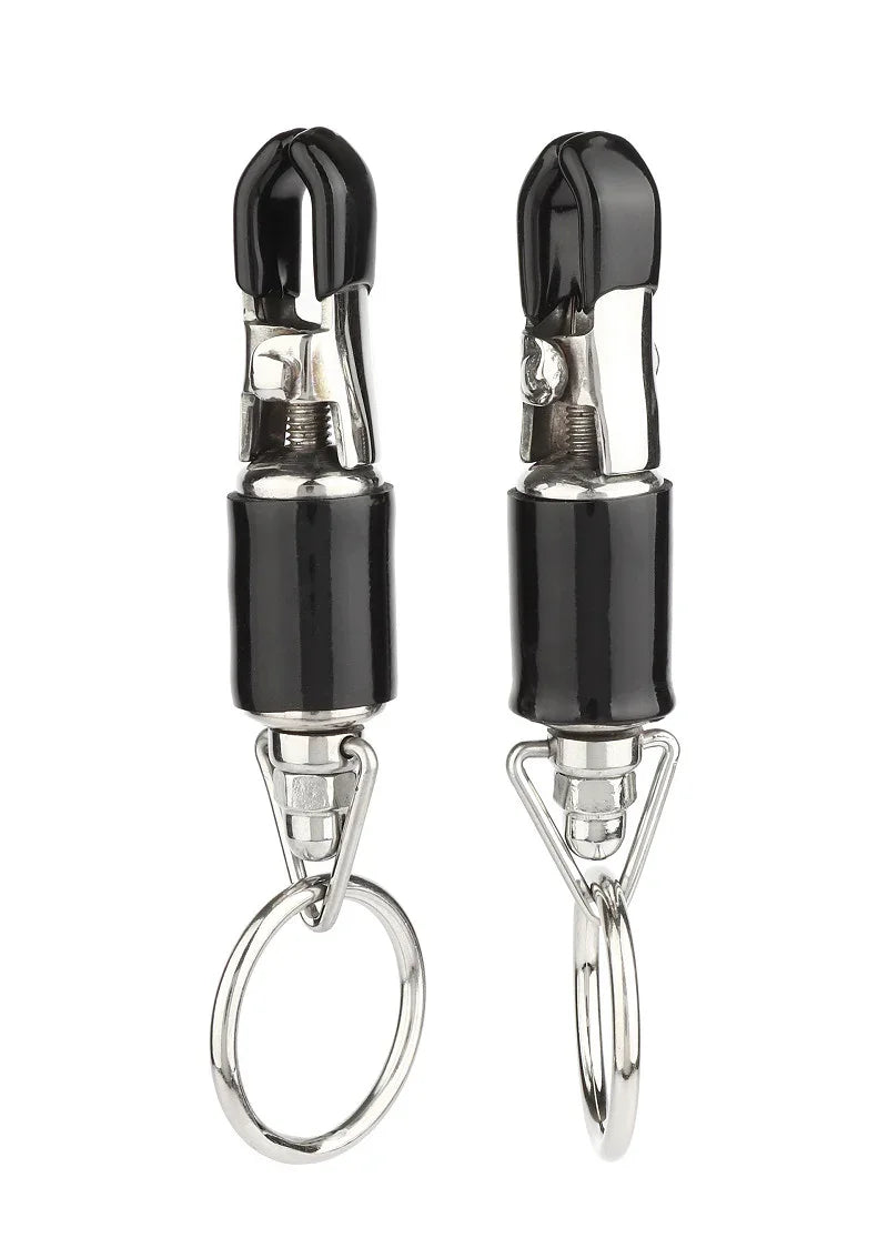 ♀ Mr. Steel Barrel Tit Clamps With Ring - Happytoys Sexshop: online sex shop for Feeling Happy & Easy 😊 - Discreet geleverd