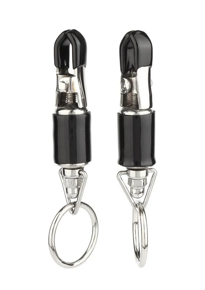 ♀ Mr. Steel Barrel Tit Clamps With Ring - Happytoys Sexshop: online sex shop for Feeling Happy & Easy 😊 - Discreet geleverd