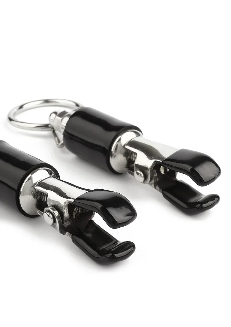 ♀ Mr. Steel Barrel Tit Clamps With Ring - Happytoys Sexshop: online sex shop for Feeling Happy & Easy 😊 - Discreet geleverd