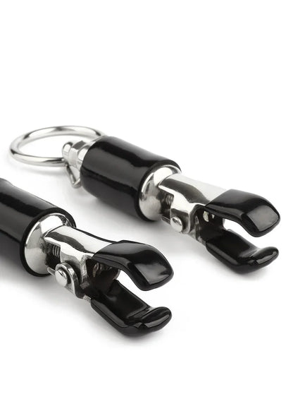 ♀ Mr. Steel Barrel Tit Clamps With Ring - Happytoys Sexshop: online sex shop for Feeling Happy & Easy 😊 - Discreet geleverd