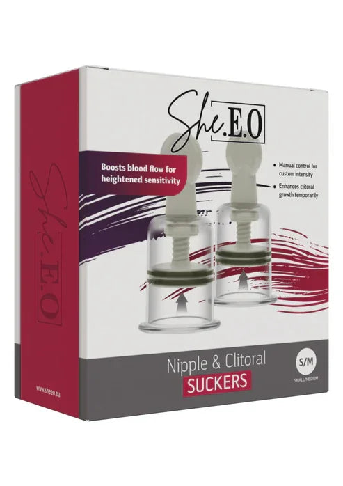 Nipple & Clitoral Suckers S/M by She.E.O. - Happytoys Sexshop: online sex shop for Feeling Happy & Easy 😊 - Discreet geleverd