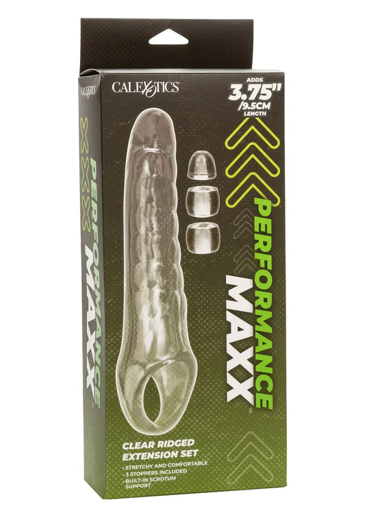 CalExotics Performance Maxx set voor penisextensie, transparant, met 3 stoppers