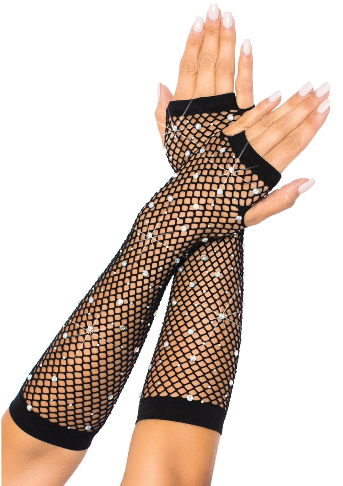 Beste vandaag nog: Rhinestone Fishnet Arm Warmers - bij Happytoys Sexshop: online sex shop for Feeling Happy & Easy 😊 - Default Title - 82111 - BLACK - O/S