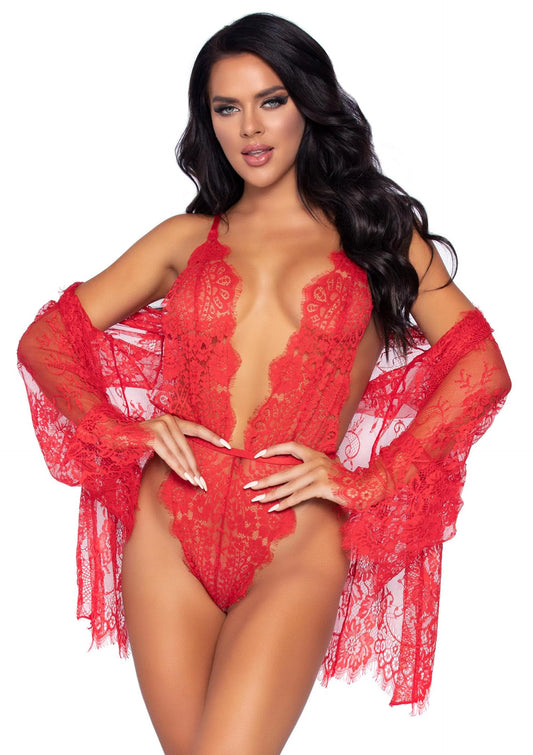 Beste vandaag nog: Teddy with Cheeky Thong and Lace Robe - bij Happytoys Sexshop: online sex shop for Feeling Happy & Easy 😊