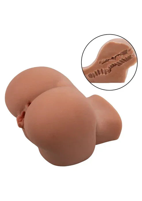 CalExotics The Roller Babe, bruin realistischer seksspeeltje in schuine zijaanzicht