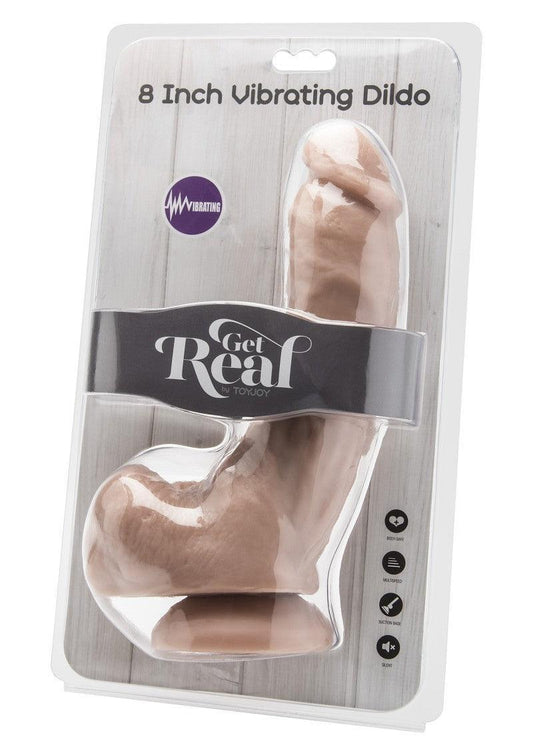 Get Real Dildo 8' with Balls Vibrator by ToyJoy - Happytoys Sexshop: online sex shop for Feeling Happy & Easy 😊 - Discreet geleverd