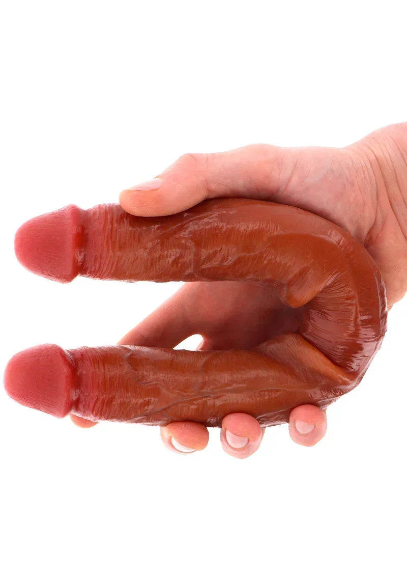Get Real Silicone Foreskin Double Dong 35 cm @ ToyJoy - Happytoys Sexshop: online sex shop for Feeling Happy & Easy 😊 - Discreet geleverd