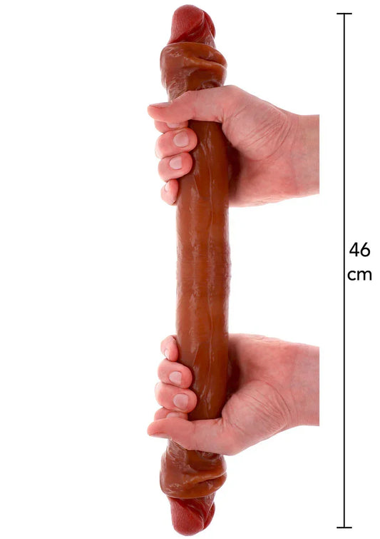 Get Real Silicone Foreskin Double Dong 46 cm @ ToyJoy - Happytoys Sexshop: online sex shop for Feeling Happy & Easy 😊 - Discreet geleverd