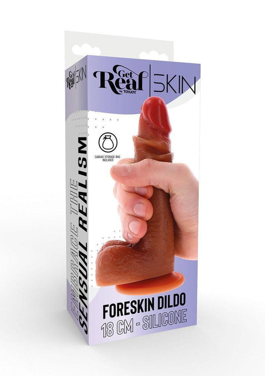 Get Real Silicone Foreskin Dildo 18 cm @ ToyJoy - Happytoys Sexshop: online sex shop for Feeling Happy & Easy 😊 - Discreet geleverd