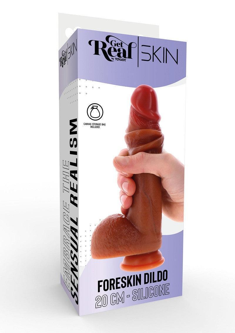 Get Real Silicone Foreskin Dildo 20 cm @ ToyJoy - Happytoys Sexshop: online sex shop for Feeling Happy & Easy 😊 - Discreet geleverd