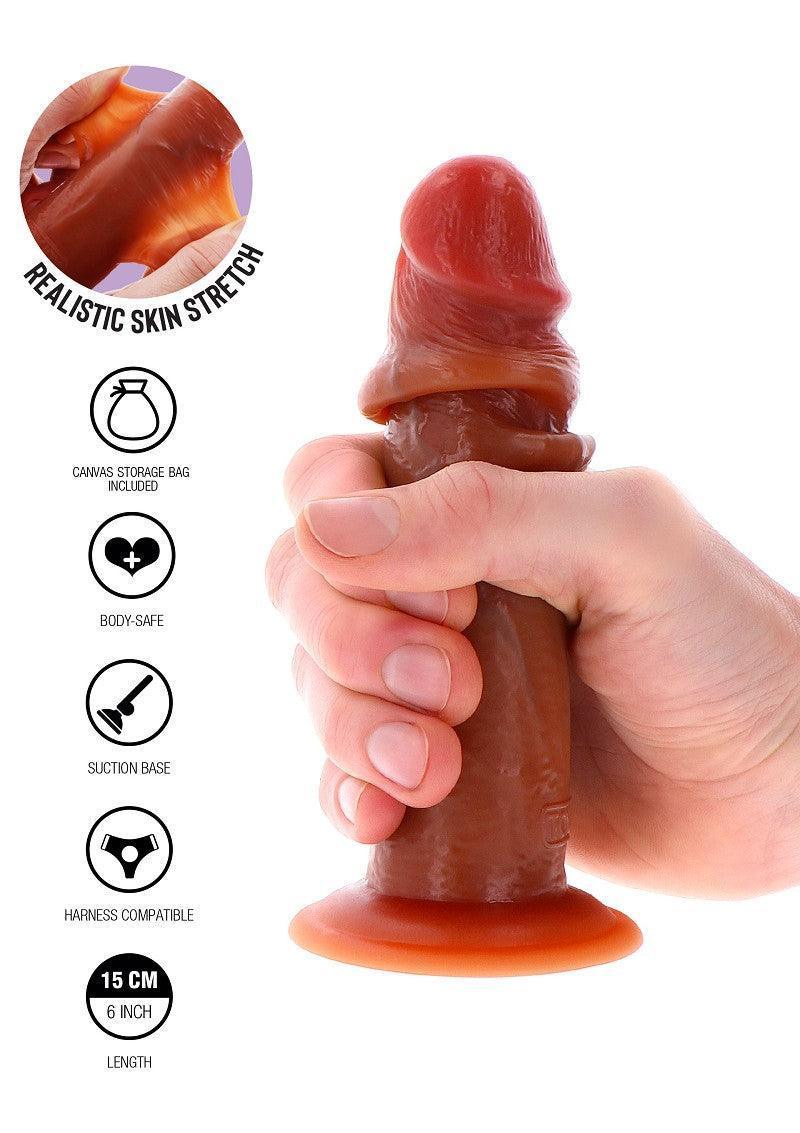 Get Real Silicone Foreskin Dong 15 cm @ ToyJoy - Happytoys Sexshop: online sex shop for Feeling Happy & Easy 😊 - Discreet geleverd