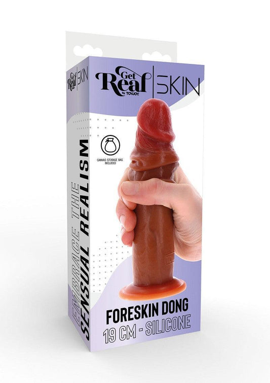 ♀ ToyJoy Get Real Silicone Foreskin Dong 19 cm - Happytoys Sexshop: online sex shop for Feeling Happy & Easy 😊 - Discreet geleverd