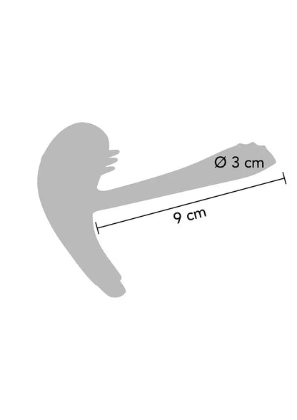 C-ring joystick-afstandsbediening met maatlabels: ø 3 cm en 9 cm